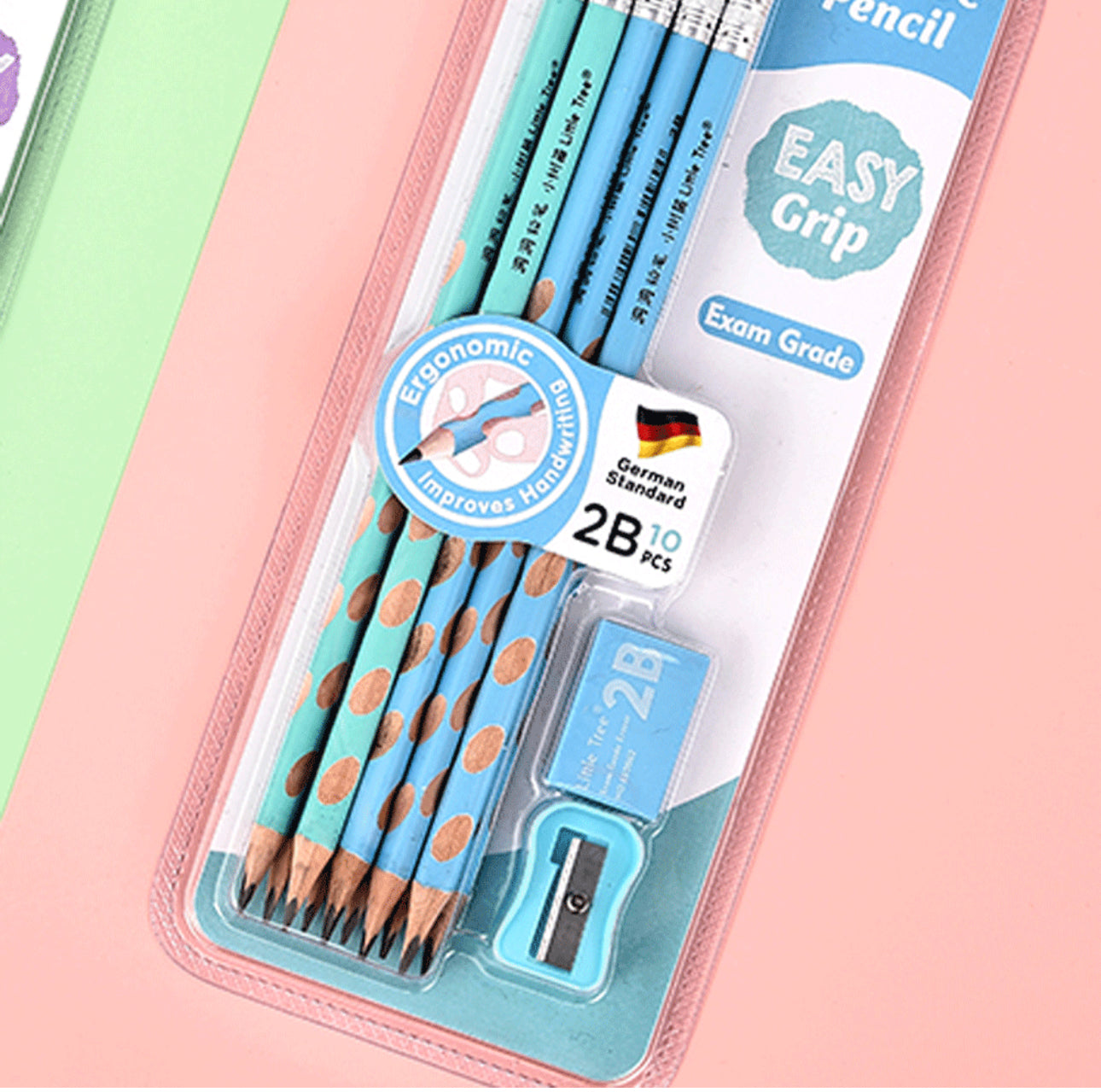 Little Tree Groove Pencil Set – Easy Grip | 2B Exam Grade
