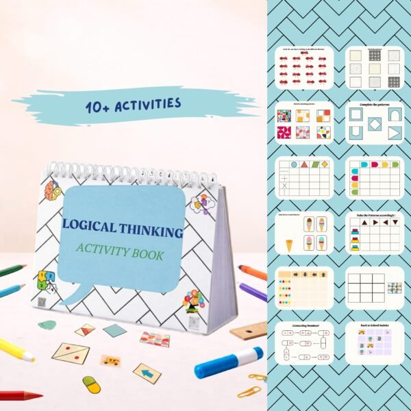 Logical thinking activity book for kids pattern matching puzzles